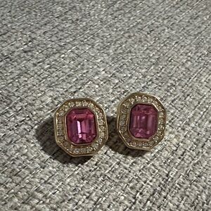 SAL with Swarovski Crystals Gold Stud Earrings